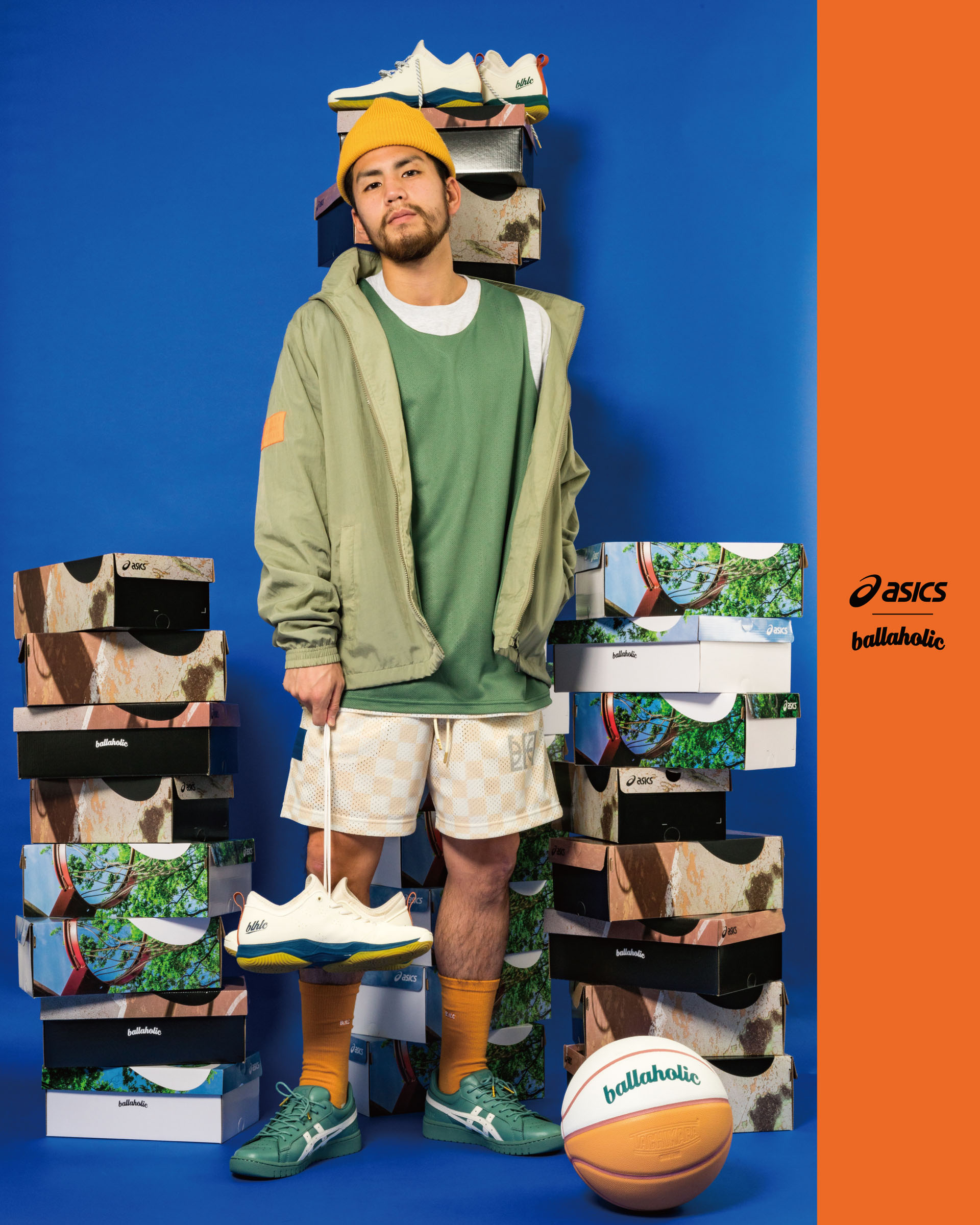 Lブラック黒 ASICS×ballaholic Mesh Zip Shorts-