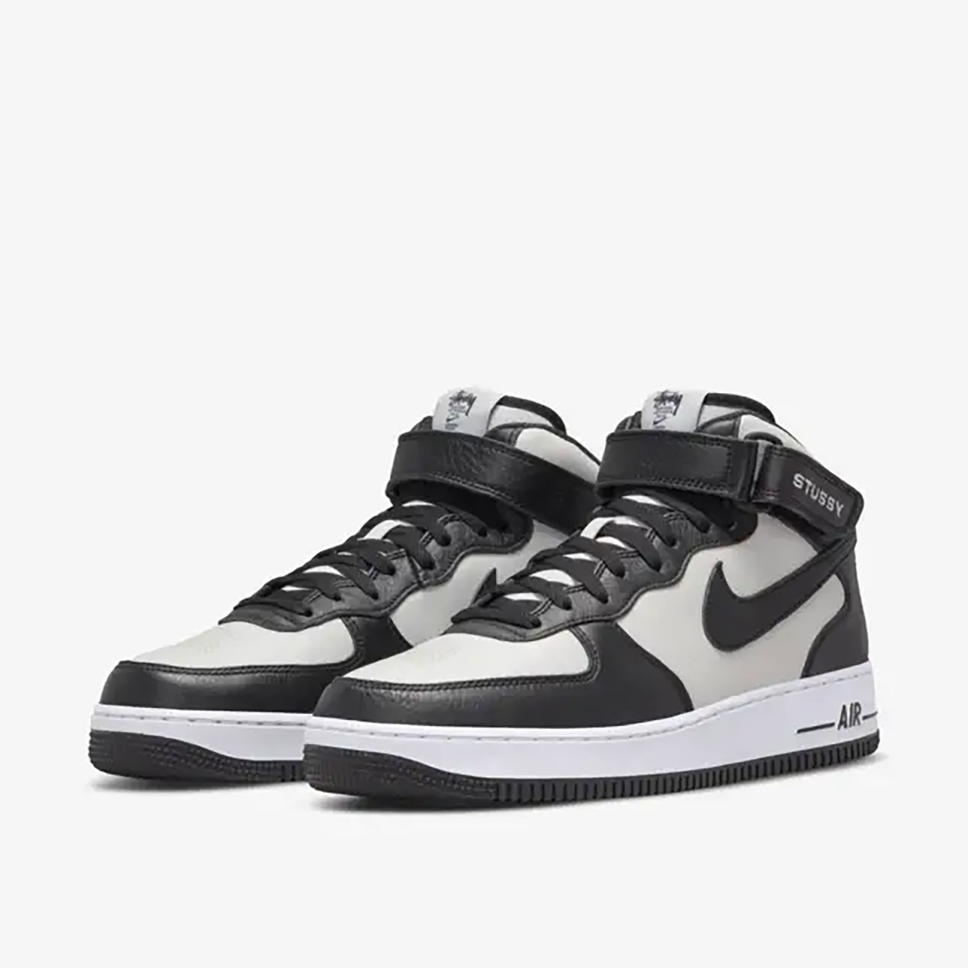 AIR FORCE 1 MID x STUSSY 'Black and Light Bone' ｜ FLY BASKETBALL 